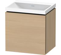 Duravit L-Cube conjunto en c suspendido, 1 puerta, apertura a la izquierda, sin rebosadero, sin agujero para grifo, 450x480x350mm, LC6948N71710000, Color: Roble mediterráneo Chapa de madera auténtica