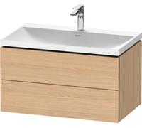 Duravit L-Cube conjunto en c suspendido, 2 cajones, sin rebosadero, 1 agujero para grifo, 800x480x480mm, LC6951O30300000, Color: Decoración roble natural