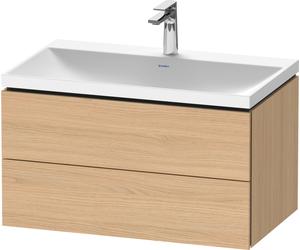 Duravit L-Cube conjunto en c suspendido, 2 cajones, sin rebosadero, 1 agujero para grifo, 800x480x480mm, LC6951O30300000, Color: Decoración roble natural