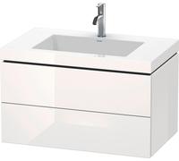 Duravit L-Cube conjunto en c suspendido, 2 cajones, sin rebosadero, 1 agujero para grifo, 800x500x480mm, LC6927O2222, Color: Decoración blanca de alto brillo