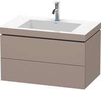 Duravit L-Cube conjunto en c suspendido, 2 cajones, sin rebosadero, 1 agujero para grifo, 800x500x480mm, LC6927O4343, Color: Decoración Basalto Mate