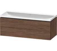 Duravit L-Cube conjunto en c suspendido, 2 cajones, sin rebosadero, sin agujero para grifo, 1200x480x480mm, LC6953N21210000, Color: DecoraciÃ³n en nogal oscuro
