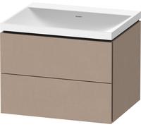 Duravit L-Cube conjunto en c suspendido, 2 cajones, sin rebosadero, sin agujero para grifo, 600x480x480mm, LC6950N75750000, Color: Decoración de lino