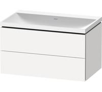 Duravit L-Cube conjunto en c suspendido, 2 cajones, sin rebosadero, sin agujero para grifo, 800x480x480mm, LC6951N18180000, Color: Blanco Mate Decoración