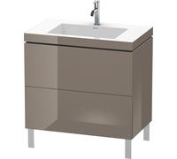 Duravit L-Cube conjunto en c vertical, 2 cajones, sin rebosadero, 1 agujero para grifo, 800x698x480mm, LC6937O8989, Color: Laca de color gris franela de alto brillo