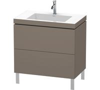 Duravit L-Cube conjunto en c vertical, 2 cajones, sin rebosadero, 1 agujero para grifo, 800x698x480mm, LC6937O9090, Color: Flanela Gris seda lacado mate