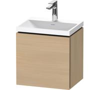 Duravit L-Cube conjunto en forma de c suspendido, 1 puerta, apertura a la izquierda, sin rebosadero, 1 agujero para grifo, 450x480x350mm, LC6948O71710000, Color: Roble mediterráneo Chapa de madera aut