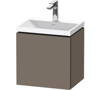 Duravit L-Cube conjunto en forma de c suspendido, 1 puerta, apertura a la izquierda, sin rebosadero, 1 agujero para grifo, 450x480x350mm, LC6948O90900000, Color: Flanela Gris seda lacado mate