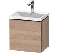 Duravit L-Cube conjunto en forma de c suspendido, 1 puerta, apertura a la izquierda, sin rebosadero, 1 agujero para grifo, 450x480x350mm, LC6948O55550000, Color: Decoración marmolada de roble