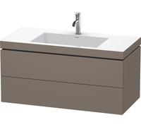 Duravit L-Cube conjunto encastrado a pared, 2 cajones, sin rebosadero, 1 agujero para grifo, 1000x500x480mm, LC6928O9090, Color: Flanela Gris seda lacado mate