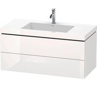 Duravit L-Cube conjunto encastrado a pared, 2 cajones, sin rebosadero, 1 agujero para grifo, 1000x500x480mm, LC6928O2222, Color: Decoración blanca de alto brillo