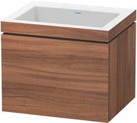Duravit L-Cube conjunto encastrado suspendido, 1 extracción, sin rebosadero, sin agujero para grifo, 600x500x480mm, LC6916N7979, Color: Nogal natural decorado
