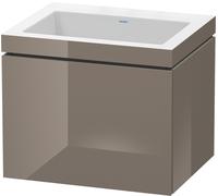 Duravit L-Cube conjunto encastrado suspendido, 1 extracción, sin rebosadero, sin agujero para grifo, 600x500x480mm, LC6916N8989, Color: Laca de color gris franela de alto brillo