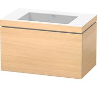 Duravit L-Cube conjunto encastrado suspendido, 1 extracción, sin rebosadero, sin agujero para grifo, 800x500x480mm, LC6917N7171, Color: Roble mediterráneo Chapa de madera auténtica