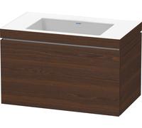 Duravit L-Cube conjunto encastrado suspendido, 1 extracción, sin rebosadero, sin agujero para grifo, 800x500x480mm, LC6917N6969, Color: Nogal cepillado Chapa de madera auténtica