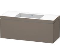 Duravit L-Cube conjunto encastrado suspendido, 1 extraíble, sin rebosadero, sin agujero para grifo, 1200x500x480mm, LC6919N9090, Color: Flanela Gris seda lacado mate