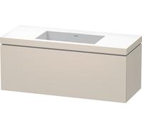 Duravit L-Cube conjunto encastrado suspendido, 1 extraíble, sin rebosadero, sin agujero para grifo, 1200x500x480mm, LC6919N9191, Color: Taupe Mate DecoraciÃ³n