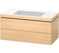 Duravit L-Cube conjunto encolado a pared, 2 cajones, sin rebosadero, sin agujero para grifo, 1000x500x480mm, LC6928N7171, Color: Roble mediterráneo Chapa de madera auténtica
