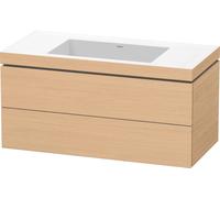 Duravit L-Cube conjunto encolado a pared, 2 cajones, sin rebosadero, sin agujero para grifo, 1000x500x480mm, LC6928N3030, Color: Decoración roble natural