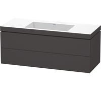 Duravit L-Cube conjunto encolado a pared, 2 cajones, sin rebosadero, sin agujero para grifo, 1200x500x480mm, LC6929N8080, Color: Decoración grafito supermate