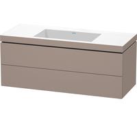 Duravit L-Cube conjunto encolado a pared, 2 cajones, sin rebosadero, sin agujero para grifo, 1200x500x480mm, LC6929N4343, Color: Decoración Basalto Mate