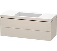 Duravit L-Cube conjunto encolado a pared, 2 cajones, sin rebosadero, sin agujero para grifo, 1200x500x480mm, LC6929N8383, Color: Decoración supermate color topo