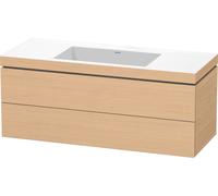Duravit L-Cube conjunto encolado a pared, 2 cajones, sin rebosadero, sin agujero para grifo, 1200x500x480mm, LC6929N3030, Color: Decoración roble natural