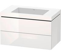 Duravit L-Cube conjunto encolado a pared, 2 cajones, sin rebosadero, sin agujero para grifo, 800x500x480mm, LC6927N2222, Color: Decoración blanca de alto brillo