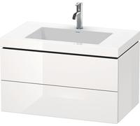 Duravit L-Cube conjunto encolado a pared, 2 cajones, sin rebosadero, sin agujero para grifo, 800x500x480mm, LC6927N4343, Color: Decoración Basalto Mate