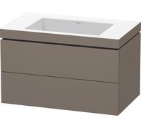 Duravit L-Cube conjunto encolado a pared, 2 cajones, sin rebosadero, sin agujero para grifo, 800x500x480mm, LC6927N9090, Color: Flanela Gris seda lacado mate