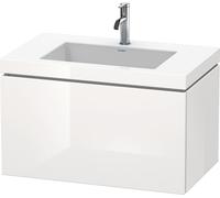 Duravit L-Cube conjunto encolado suspendido, 1 extraíble, sin rebosadero, 1 agujero para grifo, 800x500x480mm, LC6917O2222, Color: Decoración blanca de alto brillo