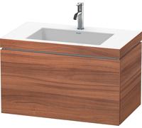 Duravit L-Cube conjunto encolado suspendido, 1 extraíble, sin rebosadero, 1 agujero para grifo, 800x500x480mm, LC6917O7979, Color: Nogal natural decorado