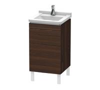 Duravit L-Cube Módulo de lavabo vertical, 1 puerta, con bisagra a la derecha, 460mm, para Starck 3 030348, LC6169R6969, Color: Nogal cepillado Chapa de madera auténtica