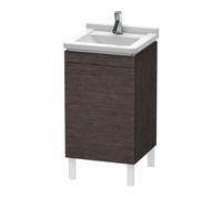 Duravit L-Cube Módulo de lavabo vertical, 1 puerta, con bisagra a la derecha, 460mm, para Starck 3 030348, LC6169R7272, Color: roble oscuro cepillado chapa de madera auténtica