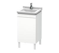 Duravit L-Cube Módulo de lavabo vertical, 1 puerta, con bisagra a la derecha, 460mm, para Starck 3 030348, LC6169R2727, Color: Laca blanca lila alto brillo
