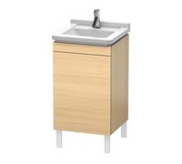 Duravit L-Cube Módulo de lavabo vertical, 1 puerta, con bisagra a la derecha, 460mm, para Starck 3 030348, LC6169R7171, Color: Roble mediterráneo Chapa de madera auténtica