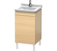 Duravit L-Cube Módulo de lavabo vertical, 1 puerta, con bisagra a la izquierda, 460mm, para Starck 3 030348, LC6169L7171, Color: Roble mediterráneo Chapa de madera auténtica