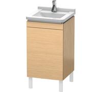Duravit L-Cube Módulo de lavabo vertical, 1 puerta, con bisagra a la izquierda, 460mm, para Starck 3 030348, LC6169L1212, Color: Roble cepillado Chapa de madera auténtica