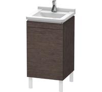 Duravit L-Cube Módulo de lavabo vertical, 1 puerta, con bisagra a la izquierda, 460mm, para Starck 3 030348, LC6169L7272, Color: roble oscuro cepillado chapa de madera auténtica