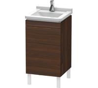 Duravit L-Cube Módulo de lavabo vertical, 1 puerta, con bisagra a la izquierda, 460mm, para Starck 3 030348, LC6169L6969, Color: Nogal cepillado Chapa de madera auténtica