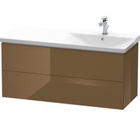 Duravit L-Cube Módulo mural 1220mm de ancho, profundidad 481, 2 cajones, apto para P3 Comfort Artículo 233412, lavabo a la derecha, LC625506161, Color: Marrón Oliva Laca Alto Brillo