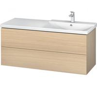 Duravit L-Cube Módulo mural 1220mm de ancho, profundidad 481, 2 cajones, apto para P3 Comfort Artículo 233412, lavabo a la derecha, LC625507171, Color: Roble mediterráneo Chapa de madera auténtica