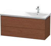 Duravit L-Cube Módulo mural 1220mm de anchura, profundidad 481, 2 cajones, apto para P3 Comfort Artículo 233412, lavabo a la derecha, LC625501313, Color: Chapa de madera auténtica de nogal americano