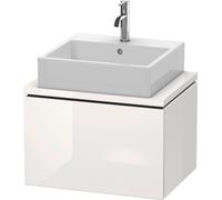Duravit L-Cube mueble bajo lavabo para consola, Compacto, suspendido, 1 extraíble, 620x400x477mm, LC580008585, Color: Laca blanca de alto brillo