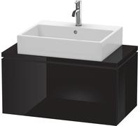 Duravit L-Cube mueble bajo lavabo para consola, Compacto, suspendido, 1 extraíble, 820x400x477mm, LC580204040, Color: Laca negra de alto brillo