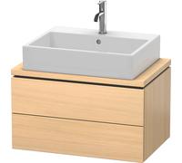 Duravit L-Cube mueble bajo lavabo para consola, Compacto, suspendido, 2 cajones, 720x400x477mm, LC580607171, Color: Roble mediterráneo Chapa de madera auténtica
