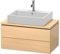 Duravit L-Cube mueble bajo lavabo para consola, Compacto, suspendido, 2 cajones, 820x400x477mm, LC580707171, Color: Roble mediterráneo Chapa de madera auténtica