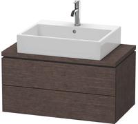 Duravit L-Cube mueble bajo lavabo para consola, Compacto, suspendido, 2 cajones, 820x400x477mm, LC580707272, Color: roble oscuro cepillado chapa de madera auténtica