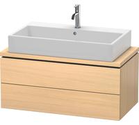 Duravit L-Cube mueble bajo lavabo para consola, compacto, suspendido, 2 cajones, 920x400x477mm, LC580807171, Color: Roble mediterráneo Chapa de madera auténtica