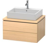 Duravit L-Cube mueble bajo lavabo para consola, suspendido, 2 cajones, 720x400x547mm, LC581607171, Color: Roble mediterráneo Chapa de madera auténtica
